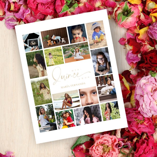 16 Photos Collage Timeline Life Quinceañera (Creator Uploaded)