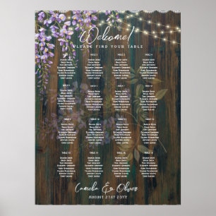 16 Table Rustic WISTERIA Lace SEATING CHART Foam B