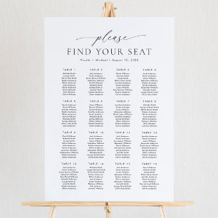 16 Tables Please Find Your Seat Seating Chart