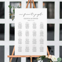 16 Tables Simple Our Favourite People Seating Char