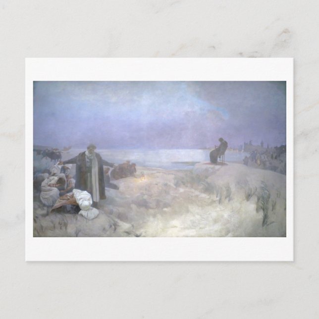 #16 The Last days of Jan Amos Komensky, Mucha Postcard (Front)