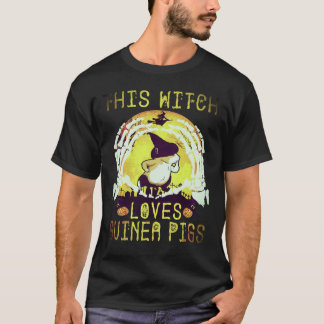 16 This Witch Loves Guinea Pigs Halloween T-Shirt