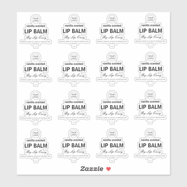 16 Transparent Lip Balm Labels 1.9 Inches Each (Sheet)