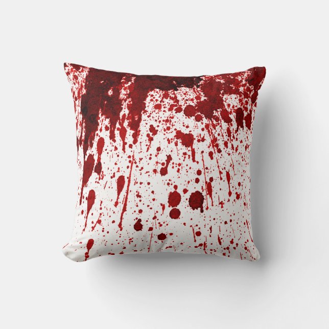 16"x16" Throw Pillow Blood Splatter Vampire Gothic (Front)