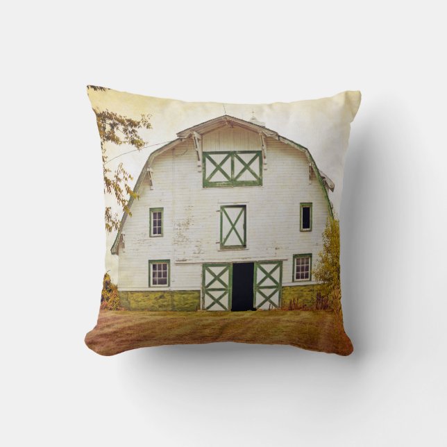 16"x16" Throw Pillow Sunset Barn Country Rustic Fi (Front)
