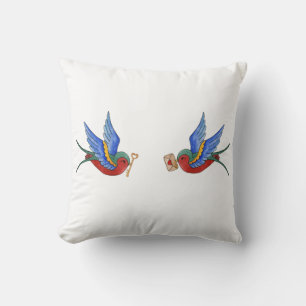 16"x16" Throw Pillow Traditional Bird Tattoo Sparr