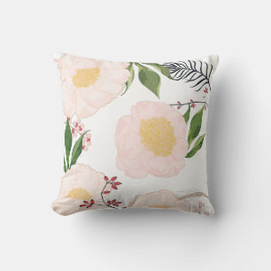 16"x16" Throw Pillow White Floral Flowers on White