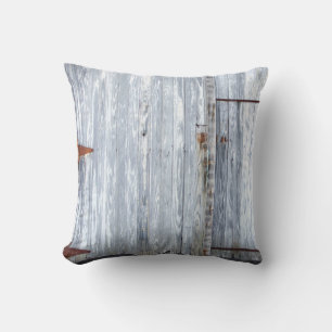 16"x16" Throw Pillow White Wash Wood Barn Door Cou