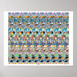 16" x 14" "Sailing" 3D Poster by Magic Eye®
