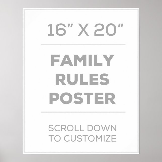 16" x 20" Family Rules Poster (Front)