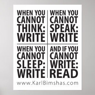 16" x 20" When to Write Poster