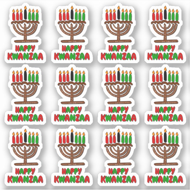 16 x Happy Kwanzaa Red Yellow Green Candles (Front)