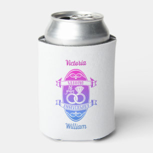 16 Year 16th wedding anniversary Can Cooler