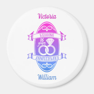 16 Year 16th wedding anniversary Magnet