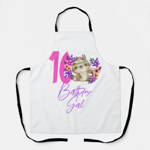 16 Year Old Birthday Girl Cute 16th Birthday Sloth Apron