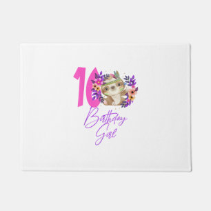 16 Year Old Birthday Girl Cute 16th Birthday Sloth Doormat