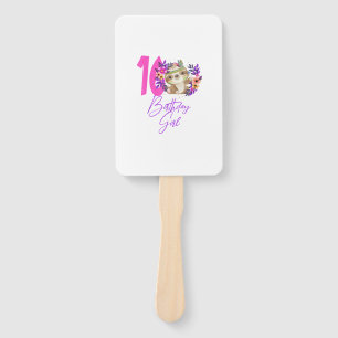 16 Year Old Birthday Girl Cute 16th Birthday Sloth Hand Fan