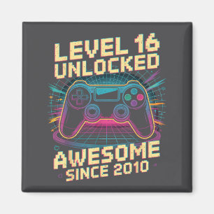 16 Year Old Boy Level 16 Gamer 2010 16th Birthday Magnet