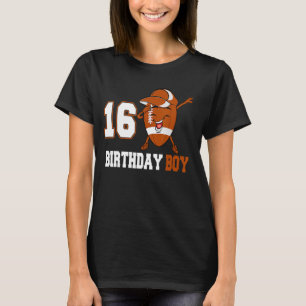 16 Year Old Dabbing Football 16th Birthday Boy T T-Shirt