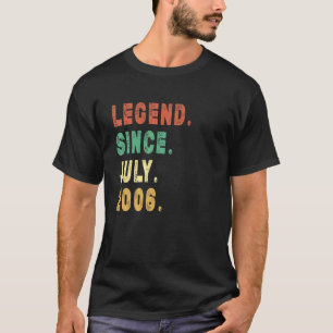 16 Year Old Legend Since July 2006 16th Birthday T-Shirt