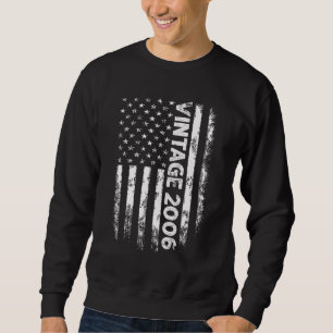 16 Year Old Vintage 2006 American Flag 16th Birth Sweatshirt