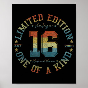 16 Year Old Vintage 2009 Limited Edition 16th Birt Poster