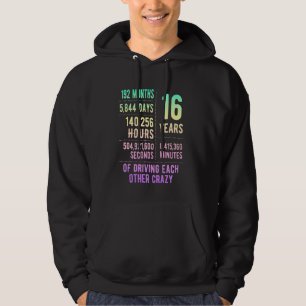 16 Years Married Funny 16th Wedding Anniversary Hoodie