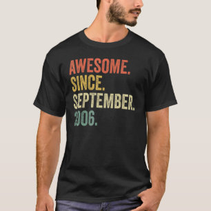 16 Years Old  Awesome Since September 2006 16th Bi T-Shirt