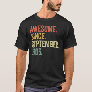 16 Years Old Awesome Since September 2006 16th Bi T-Shirt