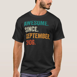 16 Years Old Awesome Since September 2006 16th Bi T-Shirt