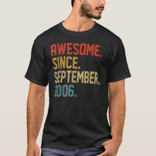 16 Years Old  Awesome Since September 2006 16th Bi T-Shirt