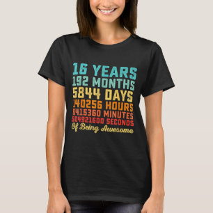 16 Years Old Birthday Quote Funny 16th B-Day Math T-Shirt
