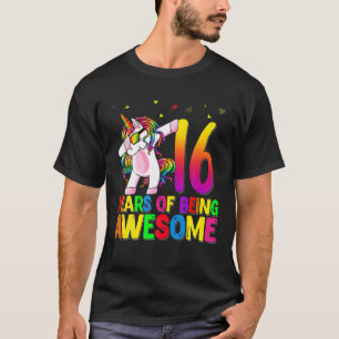 16 Years Old Birthday Unicorn Dabbing 16Th Birthda T-Shirt
