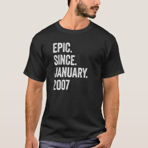 16 Years Old Epic Since January 2007 16th Birthday T-Shirt