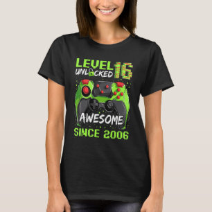 16 Years Old Gamer Man Birthday Awesome Since 200 T-Shirt