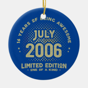 16 Years Old July 2006 Limited Edition 16th Ceramic Ornament