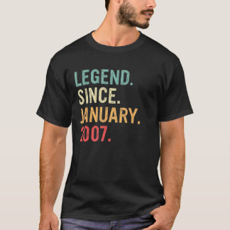 16 Years Old  Legend Since January 2007 16th Birth T-Shirt