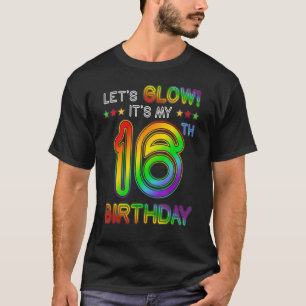 16 Years Old Let's Glow Party 16th Birthday It's M T-Shirt