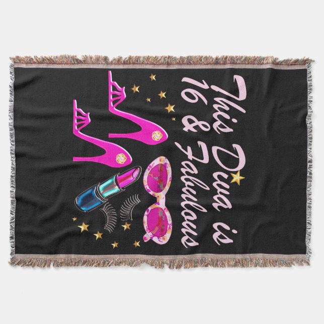 16 YR OLD PRIMA DONNA THROW BLANKET (Front)