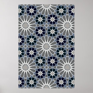 16s and 8s Rosettes Moroccan Style 1 Upscaled Poster