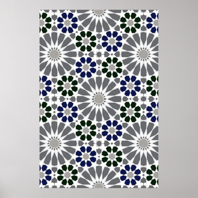 16s and 8s Rosettes Moroccan Style 6 Upscaled Poster (Front)