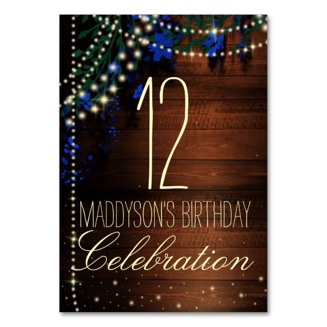 16th 18th 21st 30th 40th 50th 60th 70th Birthday Table Number (Front)