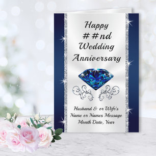 16th, 65th or 22nd Wedding Anniversary Cards