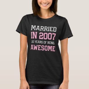 16th Anniversary for Women Married In 2007 Couples T-Shirt