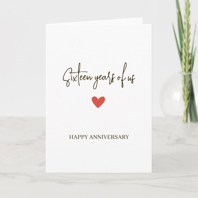 16th Anniversary – Sixteen Years of Us Card (Front)