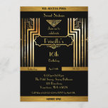 16th,Birthday 16th, Gatsby style, black & gold Invitation<br><div class="desc">16th, Birthday 16th, Gatsby style, black & gold, monogram back, editable, Sweet Sixteen Birthday, Gatsby style, Black & gold, 16th, Birthday 16th, Art Deco, white & gold, 16th back, Art Deco, artdeco, deco style, deco, 1920s, gatsby, Gatsby, geometric, geometrical, symmetrical, birthday celebration, birthday party, birthday, celebration invitation, ceremony invitation, invitation...</div>