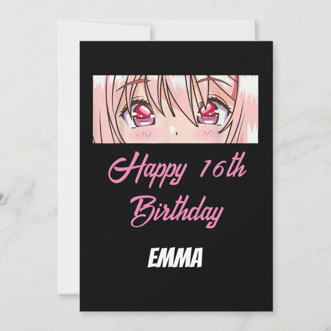 16th Birthday Anime  Invitation (Front)