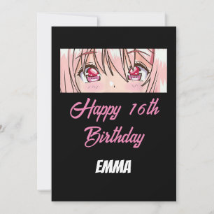 16th Birthday Anime  Invitation