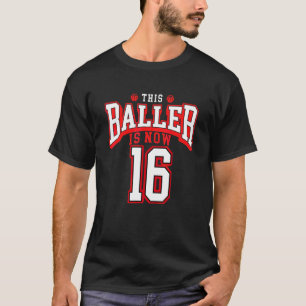 16th Birthday Basketball 16 Years Old Bday T-Shirt