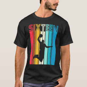 16th Birthday Basketball 16 Years Old Retro T-Shirt